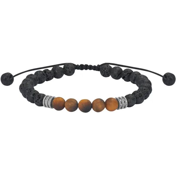 stroili bracciale man code ottone nero pietra lavica collezione: man code