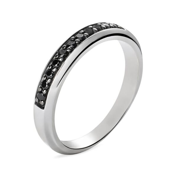 stroili anello semi-eternity gentleman argento rodiato cubic zirconia collezione: gentleman - misura 58 bianco