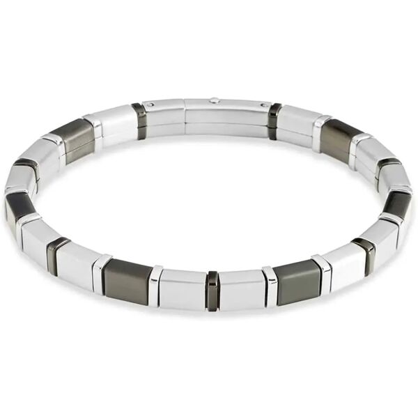 stroili bracciale in acciaio bicolore nero e grigio collezione: man code