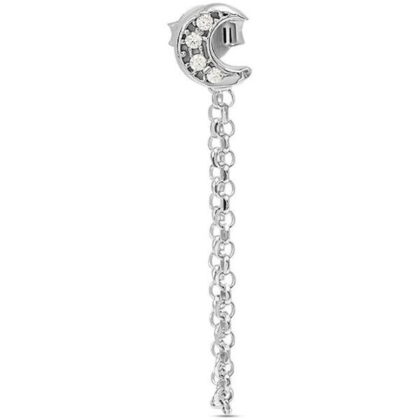 stroili mono orecchino pendenti silver moments argento rodiato cubic zirconia collezione: silver moments bianco