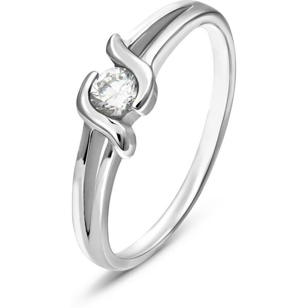 stroili anello solitario silver elegance argento rodiato cubic zirconia collezione: silver elegance - misura 58 bianco