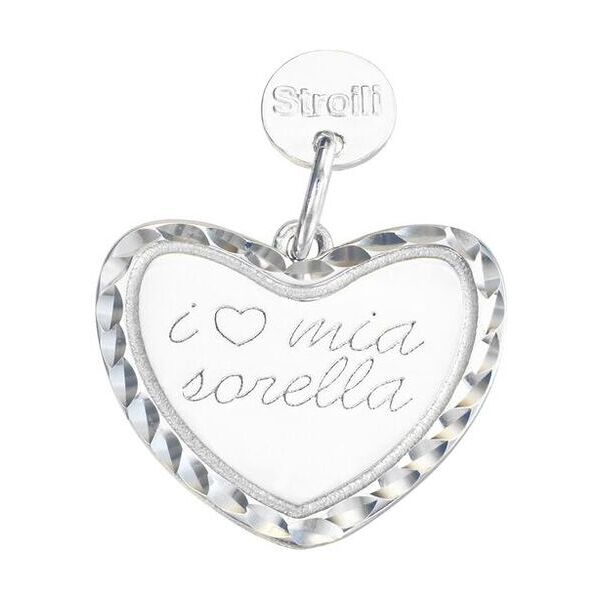 stroili charm in argento rodiato diamantato collezione: love beats bianco