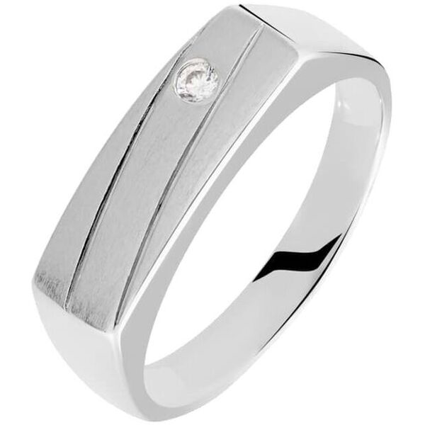 stroili anello chevalier gentleman argento rodiato cubic zirconia collezione: gentleman - misura 66 bianco