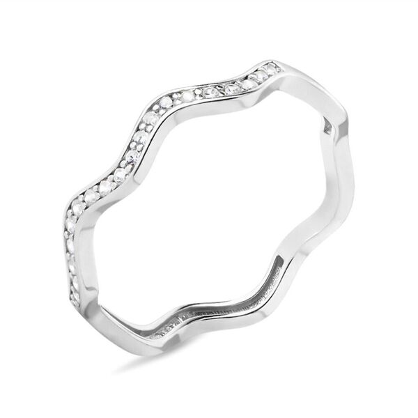 stroili anello semi-eternity silver shine argento rodiato cubic zirconia collezione: silver shine - misura 58 bianco