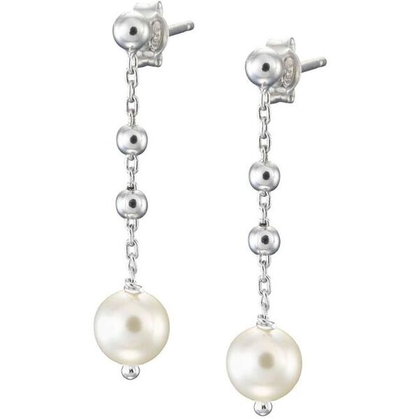 stroili orecchini pendenti silver pearls argento rodiato perla sintentica collezione: silver pearls bianco