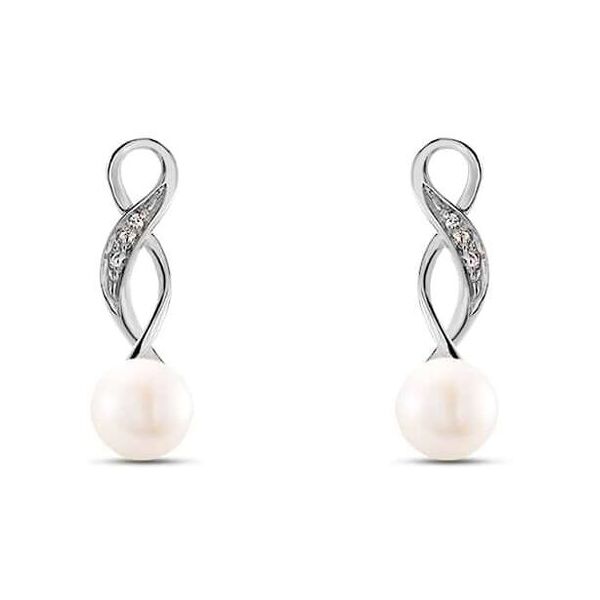 stroili orecchini pendenti gold pearls oro bianco perla d'acqua dolce diamante collezione: gold pearls oro bianco