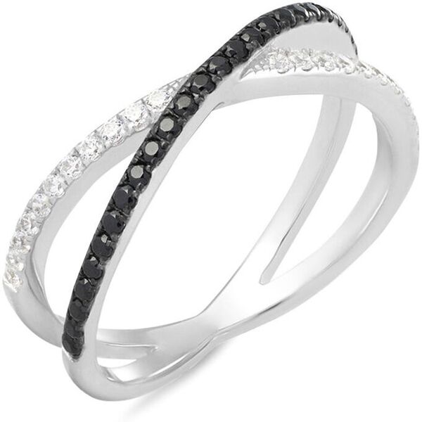 stroili anello fantasia silver shine argento rodiato cubic zirconia collezione: silver shine - misura 52 bianco