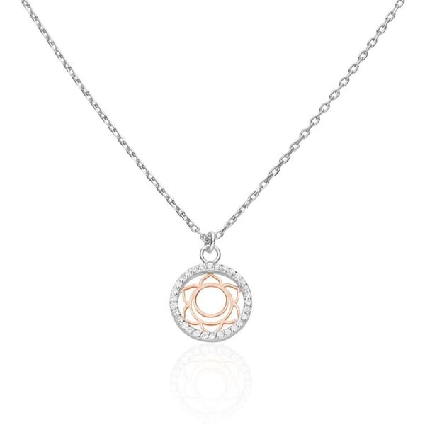 stroili collana in argento bicolore e zirconi con ciondolo ii chakra delle emozioni collezione: silver moments