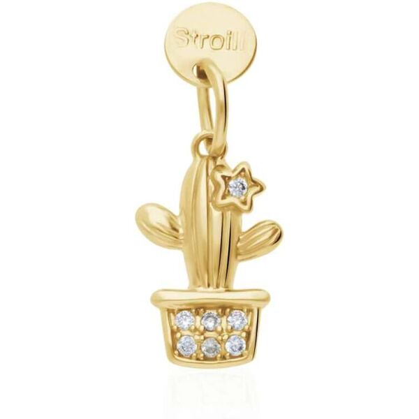 stroili charm cactus in argento dorato e zirconi collezione: love beats