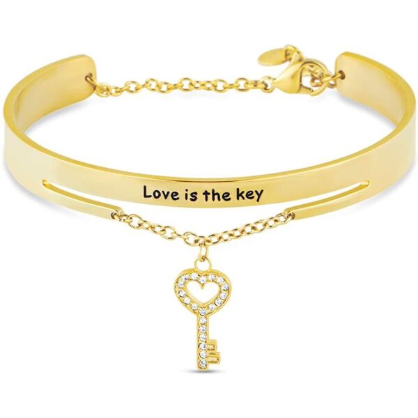 stroili bangle lady message acciaio dorato cristallo collezione: lady message giallo