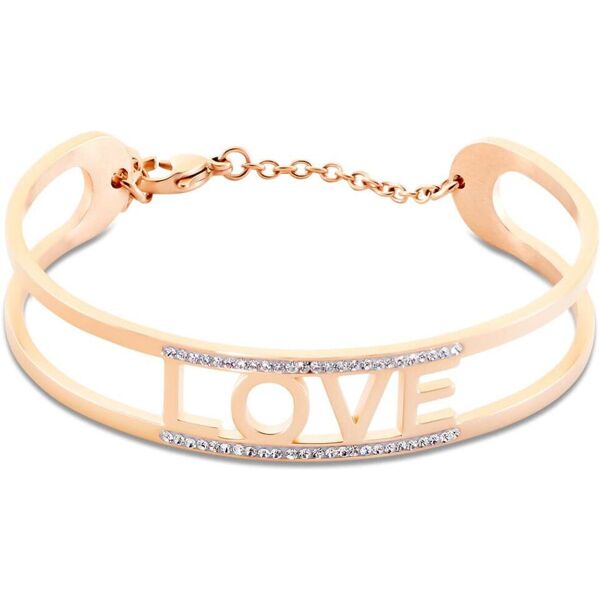 stroili bangle lady message acciaio rosa cristallo collezione: lady message rosa