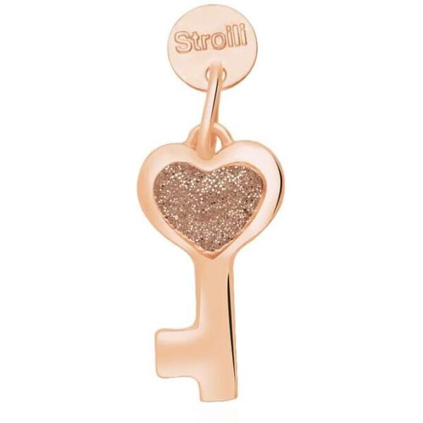 stroili ciondolo chiave in argento rosato e smalto glitter collezione: love beats