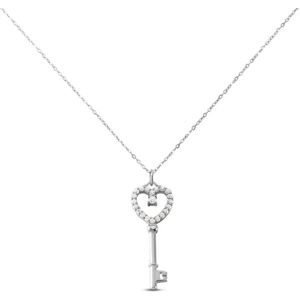 stroili collana silver elegance argento rodiato cubic zirconia collezione: silver elegance bianco