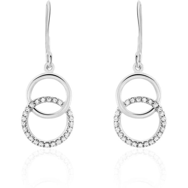 stroili orecchini pendenti silver shine argento rodiato cubic zirconia collezione: silver shine bianco