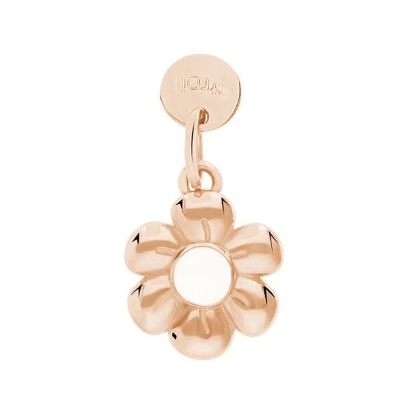 stroili charm in argento rosato e smalto fiore collezione: love beats rosa