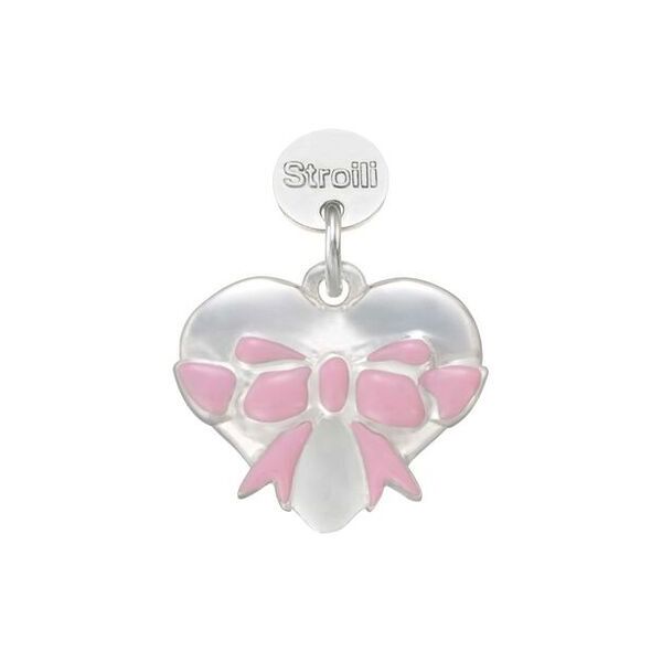 stroili charm in argento rodiato e smalto collezione: love beats bianco