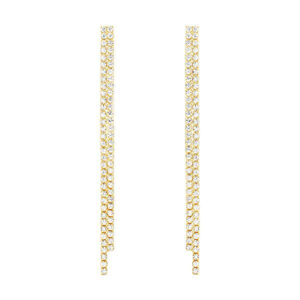 stroili orecchini pendenti tennis romantic shine metallo dorato cristallo collezione: romantic shine giallo