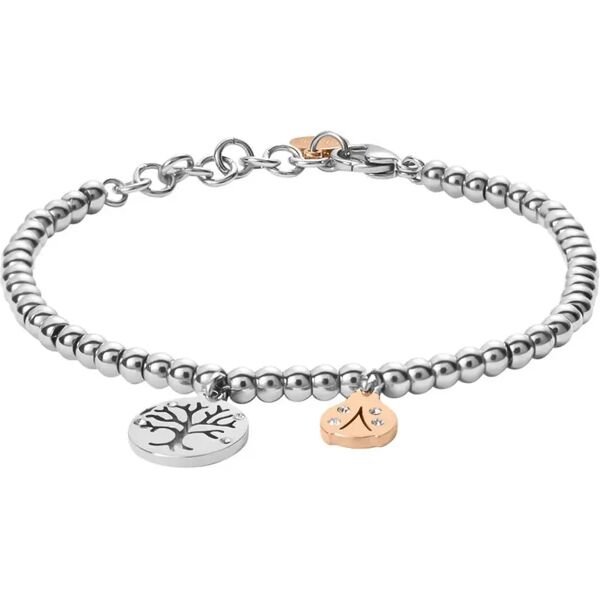 stroili bracciale lady chic acciaio bicolore bianco / rosa cristallo collezione: lady chic bicolore bianco / rosa