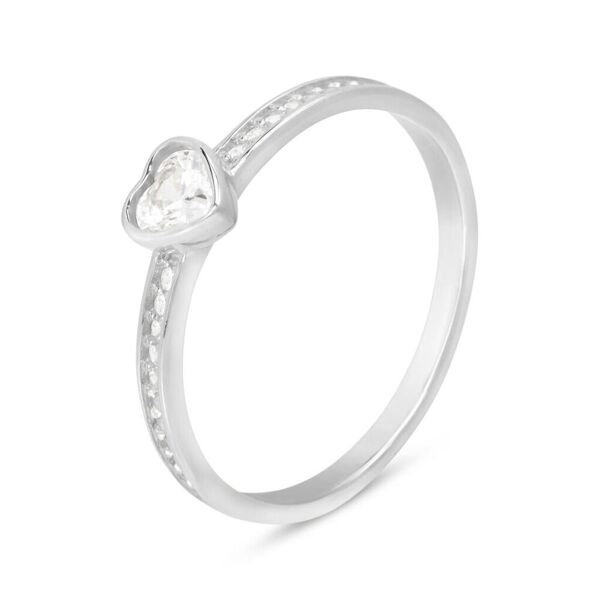 stroili anello solitario silver elegance argento rodiato cubic zirconia collezione: silver elegance - misura 58 bianco