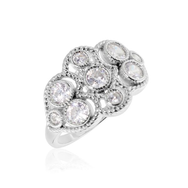 stroili anello silver elegance argento rodiato cubic zirconia collezione: silver elegance - misura 54 bianco