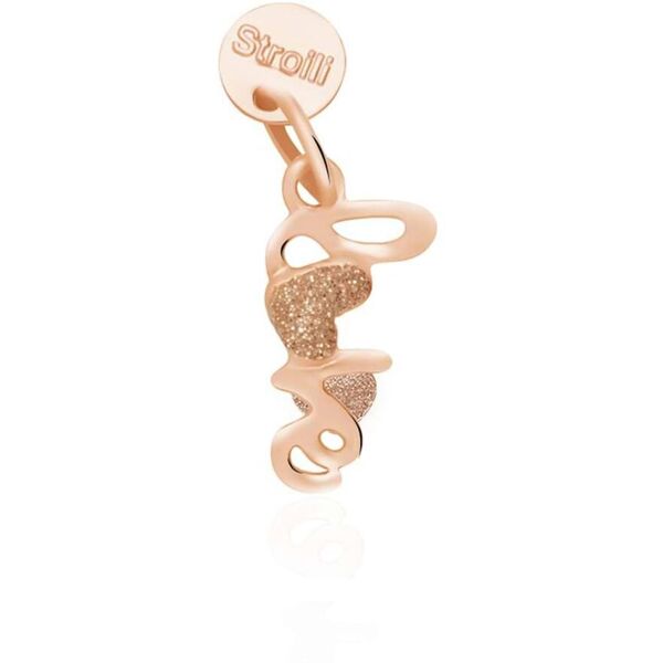 stroili ciondolo love in argento rosato e smalto glitter collezione: love beats