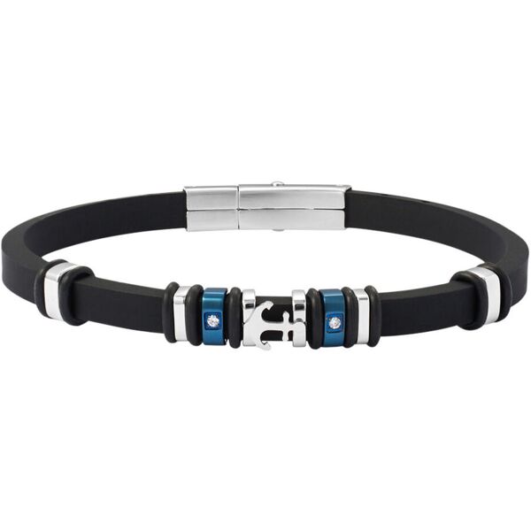 stroili bracciale man code acciaio bicolore cristallo collezione: man code bicolore