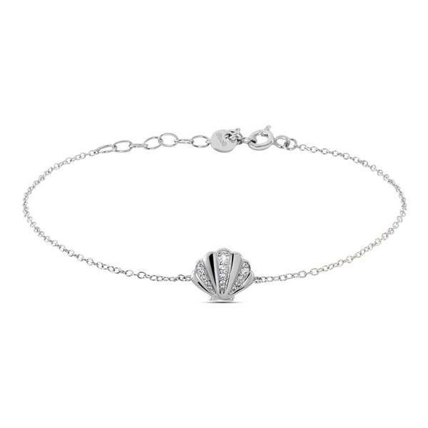 stroili bracciale in argento rodiato e zirconi con conchiglia collezione: silver moments argentato
