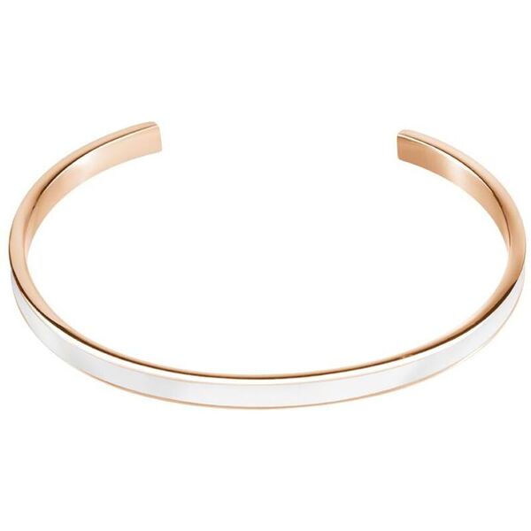 stroili bangle in acciaio con smalto bianco collezione: lady sweet