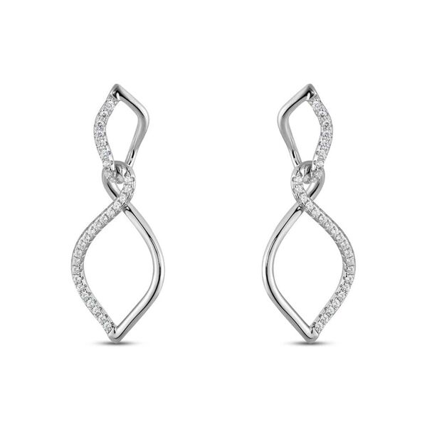 stroili orecchini pendenti silver shine argento rodiato cubic zirconia collezione: silver shine bianco