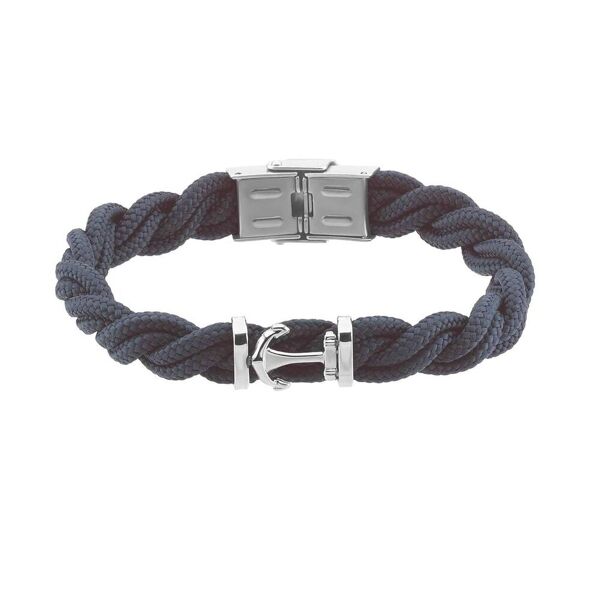 stroili bracciale ancora in acciaio e corda collezione: man code