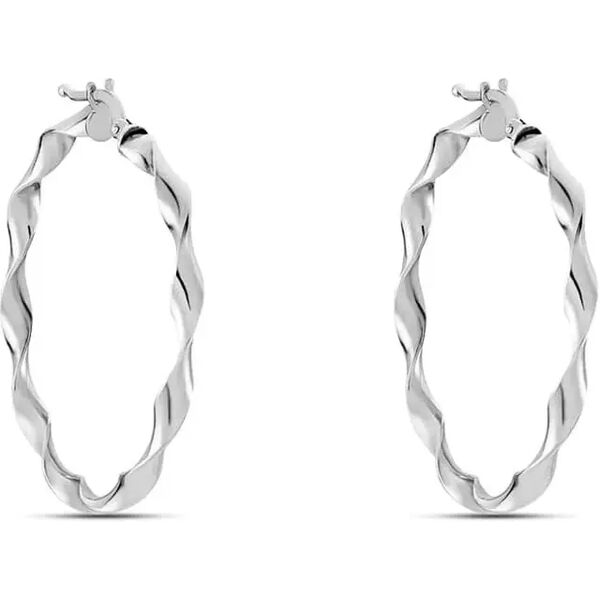 stroili orecchini a cerchio silver collection argento rodiato collezione: silver collection bianco