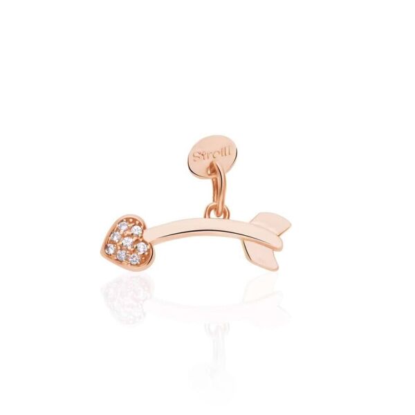 stroili charm freccia in argento rosato con zirconi collezione: love beats