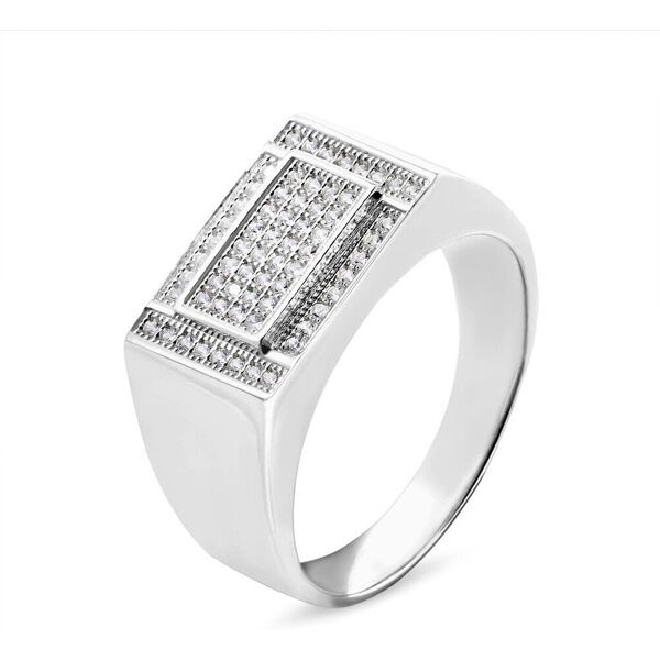 stroili anello chevalier gentleman argento rodiato cubic zirconia collezione: gentleman - misura 60 bianco