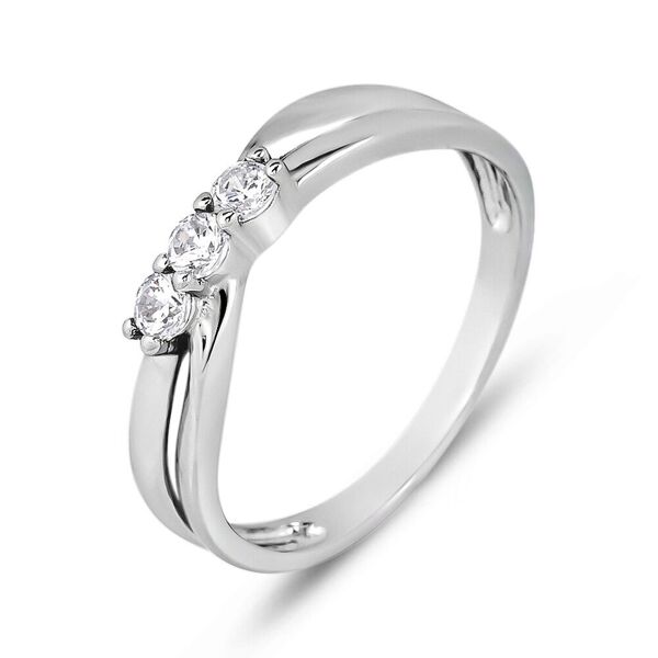 stroili anello trilogy silver elegance argento rodiato cubic zirconia collezione: silver elegance - misura 52 bianco