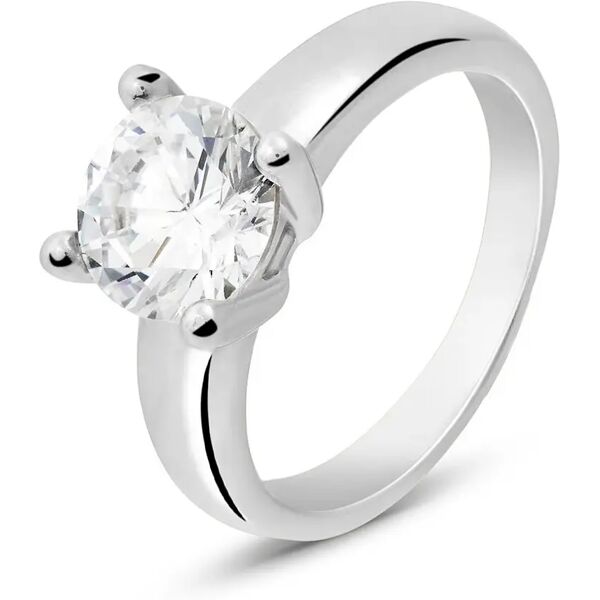 stroili anello solitario silver elegance argento rodiato cubic zirconia collezione: silver elegance - misura 52 bianco