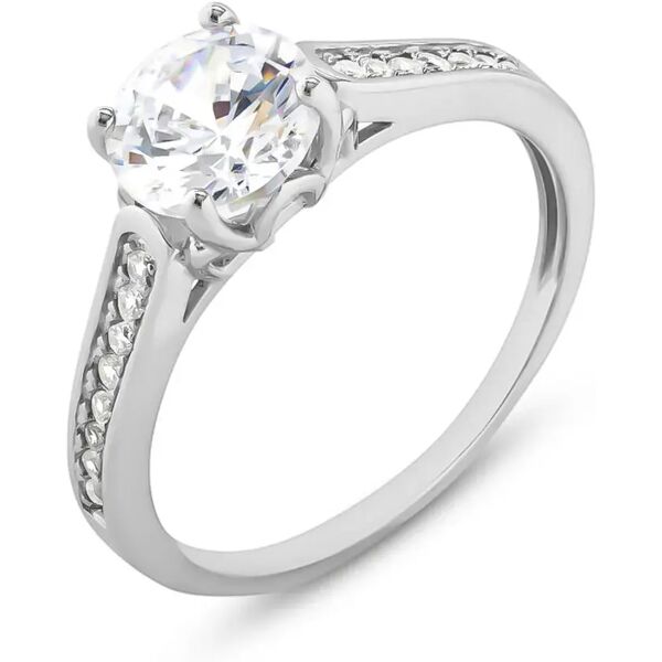 stroili anello solitario silver elegance argento rodiato cubic zirconia collezione: silver elegance - misura 54 bianco