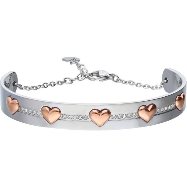 stroili bangle lady chic acciaio cuore e cristalli collezione: lady chic bianco