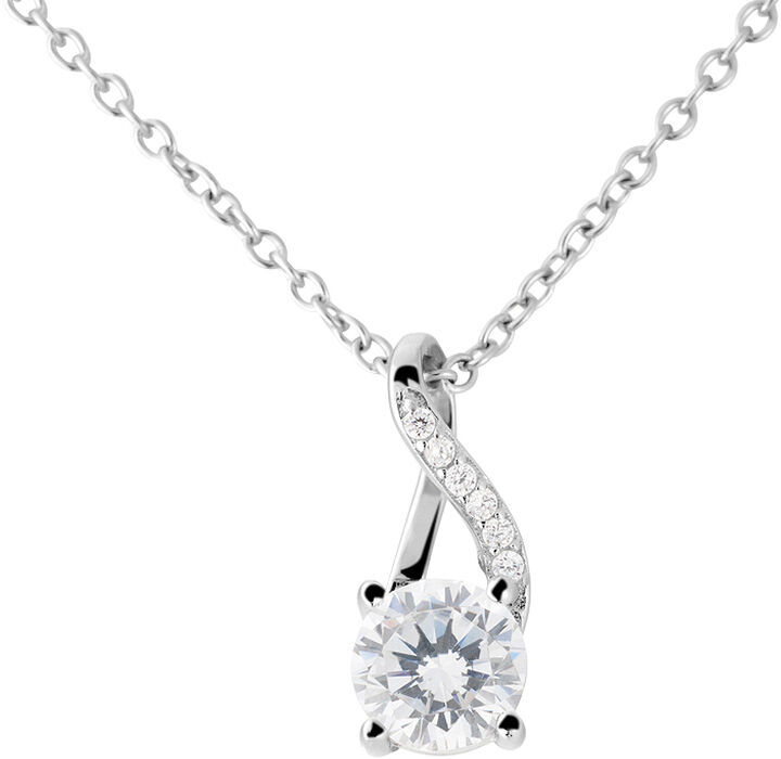 stroili collana punto luce silver elegance argento rodiato cubic zirconia collezione: silver elegance bianco