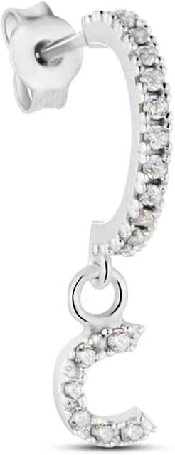 stroili mono orecchino a cerchio silver moments argento rodiato cubic zirconia collezione: silver moments bianco