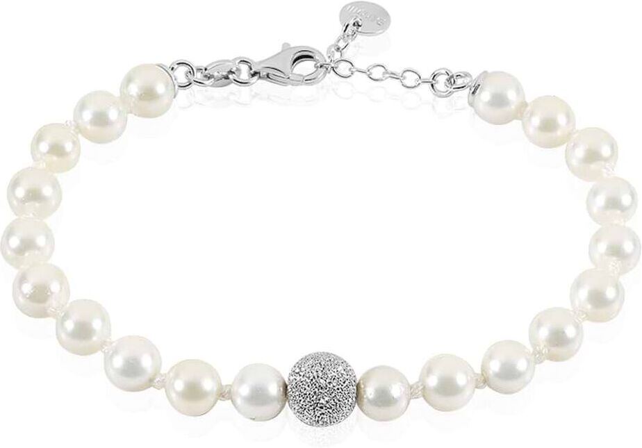 stroili bracciale silver pearls argento rodiato perla sintentica collezione: silver pearls bianco