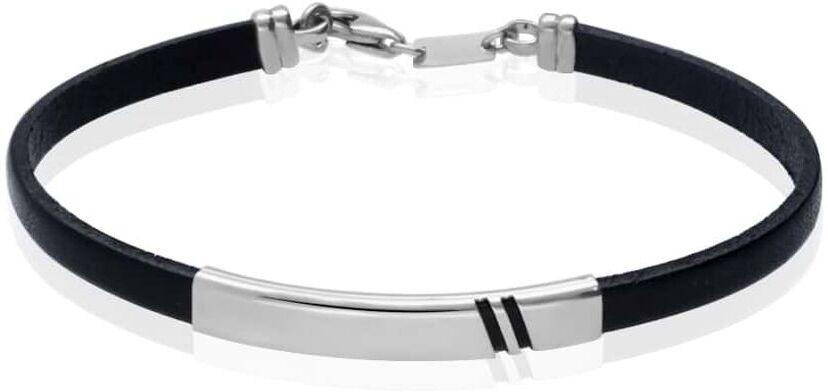 stroili bracciale con targhetta gentleman argento rodiato collezione: gentleman bianco