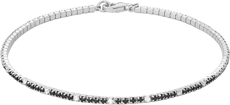 stroili bracciale tennis gentleman argento rodiato cubic zirconia collezione: gentleman bianco