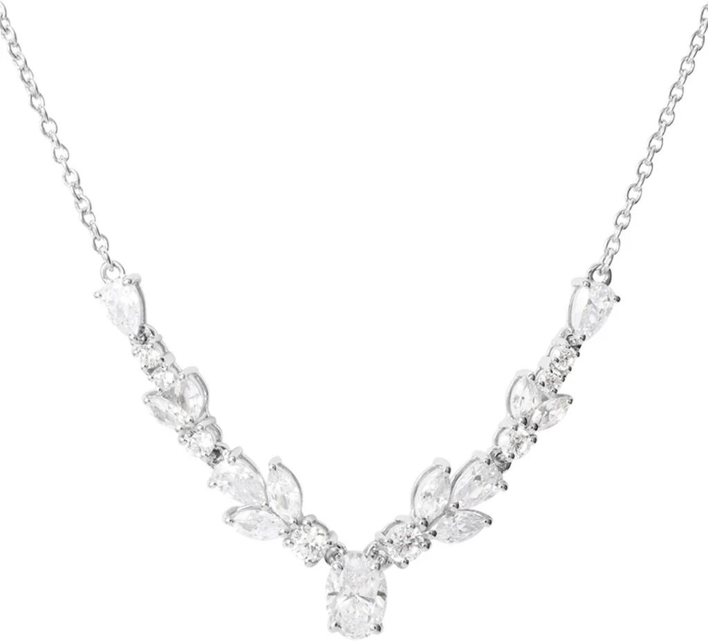 stroili collana silver elegance argento rodiato cubic zirconia collezione: silver elegance bianco