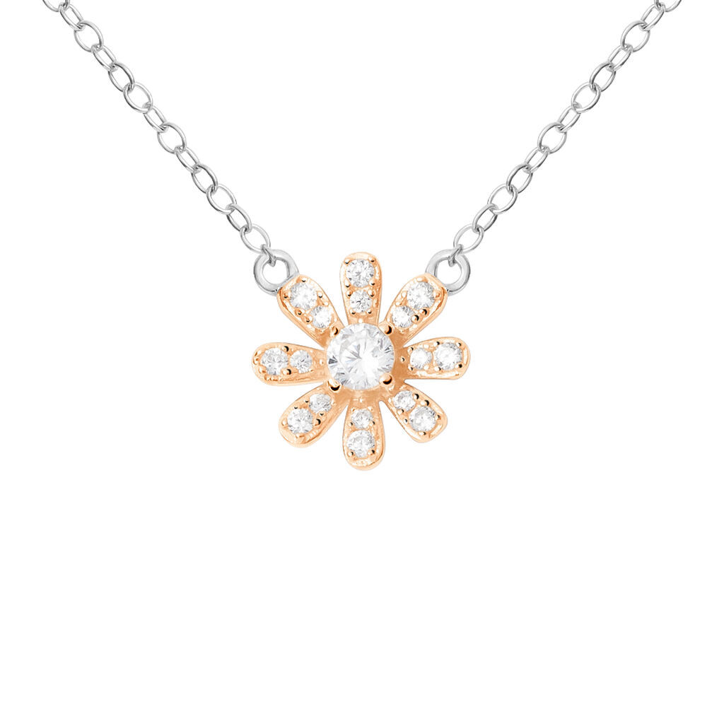 stroili collana silver moments argento bicolore bianco / rosa cubic zirconia collezione: silver moments bicolore bianco / rosa