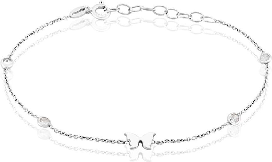 stroili bracciale silver elegance argento rodiato cubic zirconia collezione: silver elegance bianco