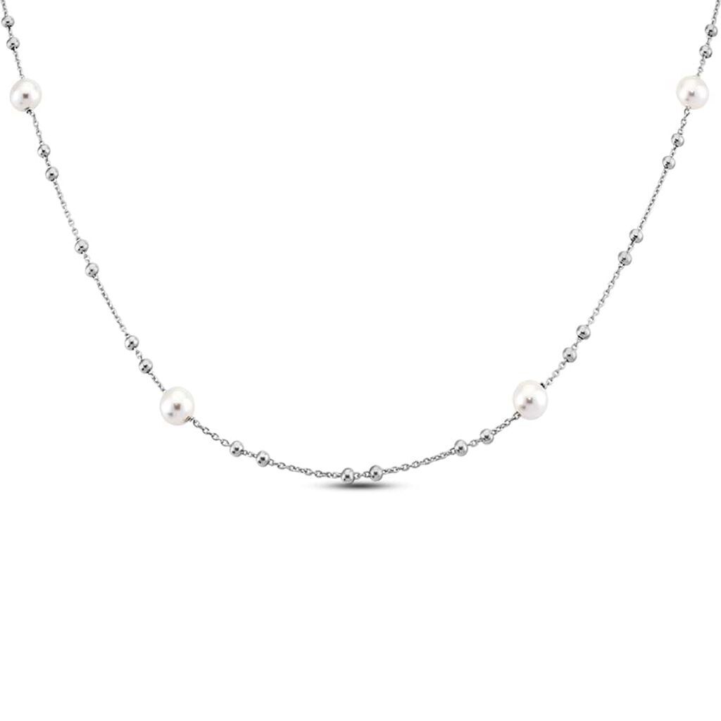 stroili collana silver pearls argento rodiato perla sintentica collezione: silver pearls bianco