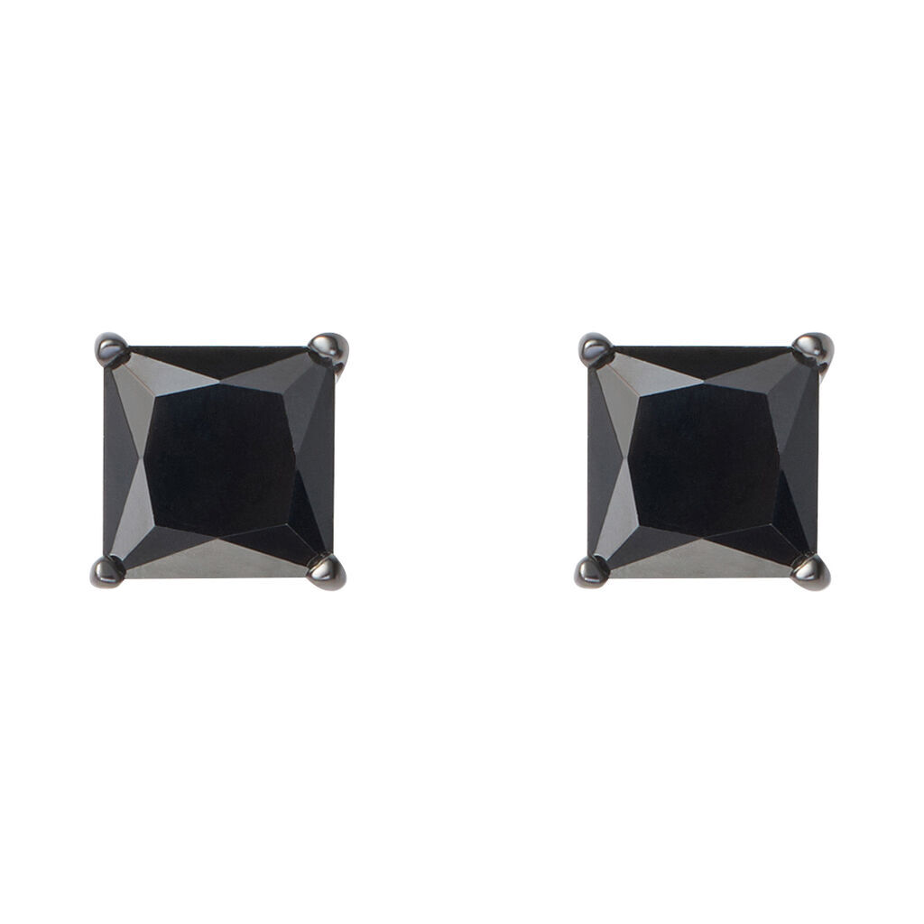 stroili orecchini lobo punto luce gentleman argento nero cubic zirconia collezione: gentleman