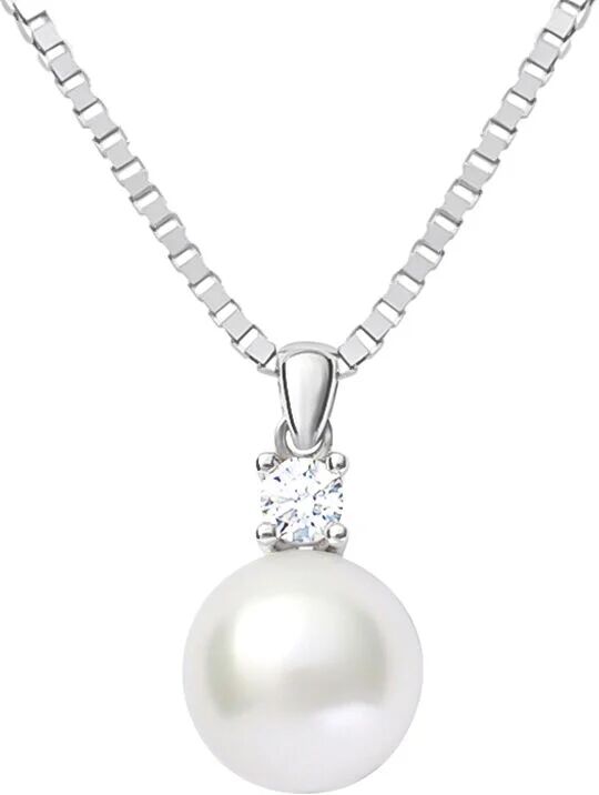 stroili collana gabrielle oro bianco perla d'acqua dolce cubic zirconia collezione: gabrielle oro bianco