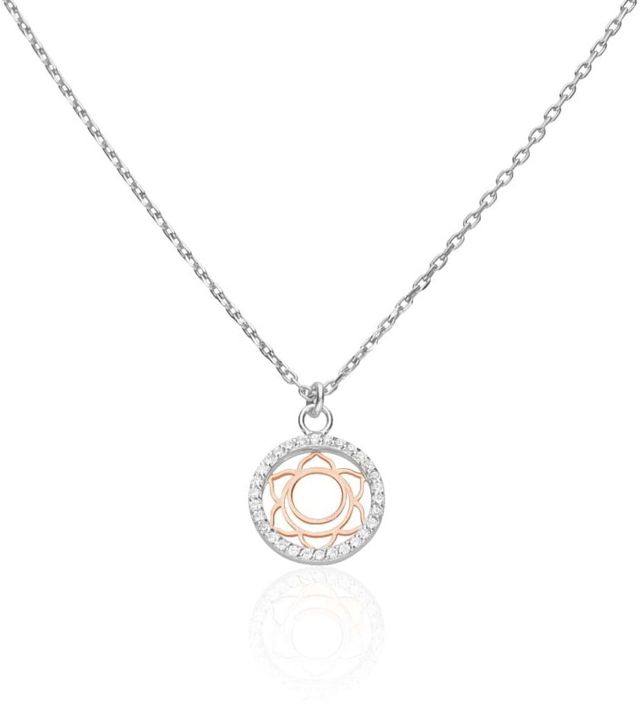 stroili collana in argento bicolore e zirconi con ciondolo ii chakra delle emozioni collezione: silver moments