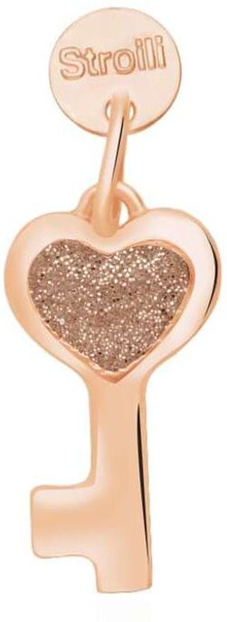 stroili ciondolo chiave in argento rosato e smalto glitter collezione: love beats